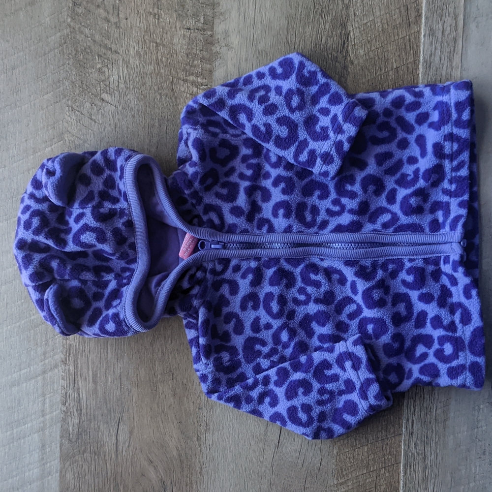 0-3m leopard zip up hoodie